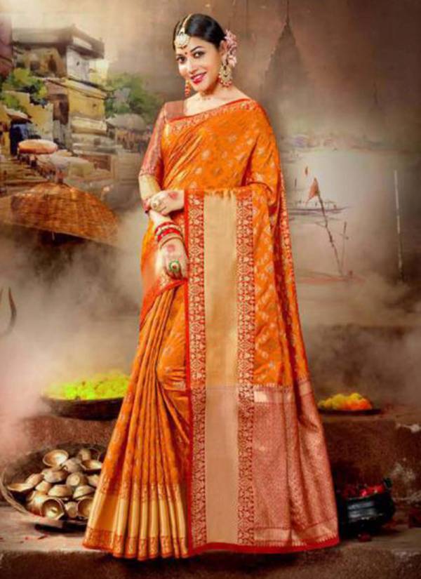 New Collection of Designer Printed Silk Wedding Saree  